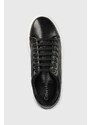 Kožené sneakers boty Calvin Klein HW0HW01356 BUBBLE CUPSOLE LACE UP černá barva