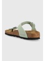 Semišové žabky Birkenstock Gizeh SFB dámské, zelená barva, na plochém podpatku, 1024062, 1024062-Matcha