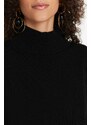 Trendyol Black Sleeve Detail Stand Up Collar Knitwear Sweater