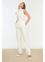 Trendyol White Zippered Jumpsuit