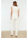 Trendyol White Zippered Jumpsuit