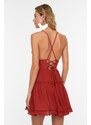 Trendyol Cinnamon Back Detailed Beach Dress