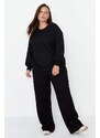 Trendyol Curve Black Wide-Cut Thin, Knitted Sweatpants