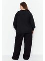 Trendyol Curve Black Wide-Cut Thin, Knitted Sweatpants