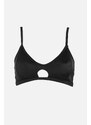 Trendyol Černá Bralette Vystřižený / Okno Texturovaný Bikiny Top