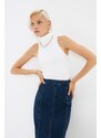 Trendyol Blue Stitch Detail Slit Midi Denim Skirt