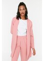 Trendyol Pale Pink Belted Jacket-Pants Woven Suit