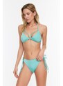 Trendyol Turquoise Triangle Pile High Leg Bikini Set