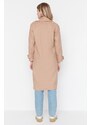 Trendyol Camel Oversized Stamped Coat