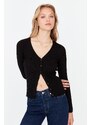 Trendyol Black Basic Pletené zboží s výstřihem do V Cardigan Pletené oblečení Cardigan