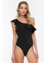Trendyol Black Frill Detailed Swimsuit