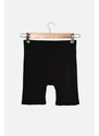 Trendyol Black Seamless/Seamless Knitted Sports Shorts Tights