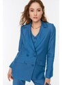 Trendyol Blue Woven Buttoned Blazer Jacket