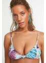 Trendyol Floral Patterned Knot Detailed Bikini Top