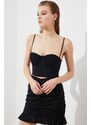 Trendyol Black Crop Lined Woven Bustier