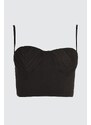 Trendyol Black Crop Lined Woven Bustier