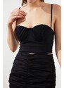 Trendyol Black Crop Lined Woven Bustier