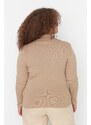 Trendyol Curve Camel Collar Detailed Knitwear Blouse