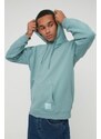Trendyol Basic Mint Oversize/Wide-Fit Hooded Labeled Fleece Inner Sweatshirt