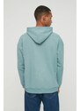 Trendyol Basic Mint Oversize/Wide-Fit Hooded Labeled Fleece Inner Sweatshirt