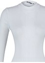 Trendyol White Slim Fitted Stand Collar Ribbed Flexible Knitted Body