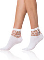 Bellinda Dámské ponožky TRENDY COTTON SOCKS - Dámské ponožky s ozdobným lemem - bílá