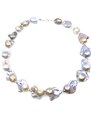 Perlový náhrdelník reborn levandulové a zlaté barvy