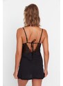 Trendyol Black Lace Detailed Knitted Fancy Nightgown