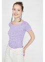 Koton Women's Purple T-Shirt