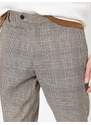 Koton Men's Brown Checkered Trousers