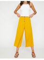 Koton Women's Yellow Normal Waist Short Leg Pants