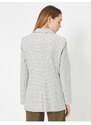 Koton Single Button Pocket Detail Gingham Patterned Jacket