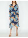 Koton Women's Navy Blue Patterned Dress