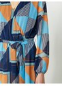 Koton Women's Navy Blue Patterned Dress