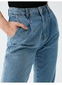 Koton Women's Blue 100% Cotton High Waist Mom Jean