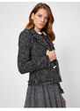 Koton Women's Black Pearl Detailed Jacket