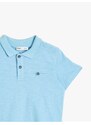 Koton Polo Neck Cotton Fabric Buttoned Chest Buttoned Pocket Short Sleeve T-Shirt