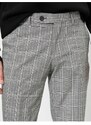 Koton Slim Fit Checked Trousers with Pocket Detail