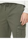 Koton Men's Green Tie Waist Elastic Fit Cargo Pants