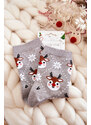Kesi Dámské vánoční ponožky lesklé sobově šedé