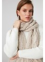 Trendyol Beige Knitted Detailed Knitwear Scarf