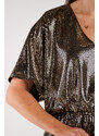 Awama Woman's Dress A561 Gold/Dots