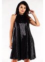 Awama Woman's Dress A563 Black/Dots