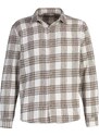 Trendyol Men's Brown Regular Fit Woodcut Plaid Shirt