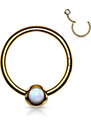 Atreya Ocelový kroužek s otevíráním a opálovým středem Lione