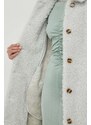 Vlněný kabát Samsoe Samsoe Eloise šedá barva, přechodný, oversize