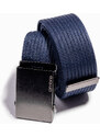 Ombre Clothing Pánský pásek s kovovou sponou - tmavě modrý A376
