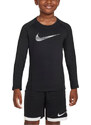 Triko s dlouhým rukávem Nike Pro Warm Crew Sweatshirt Kids dv3244-010 XS (122-128 cm)