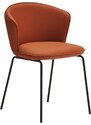Cihlově červená koženková jídelní židle Teulat Add