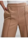 Hnědé dámské pruhované široké kalhoty Pieces Bossy - Dámské